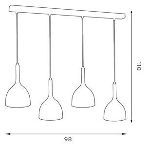 Lampadario a sospensione con filo NOAK WOOD 4xE27/60W/230V