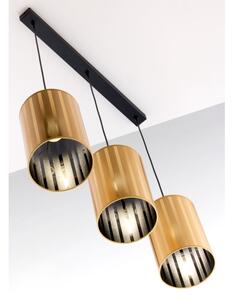 Jupiter 2092 - Lampadario sospeso su cavo CORTINA 3xE27/15W/230V oro/nero