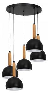 Lampadario su filo MISSI 5xE27/60W/230V nero