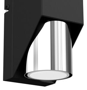 Applique WALL 1xGU10/8W/230V nera/cromo lucido