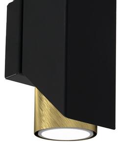 Applique WALL 2xGU10/8W/230V nero/ottone
