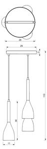 Lampadario a sospensione con filo MUZA 3xE27/60W/230V tondo