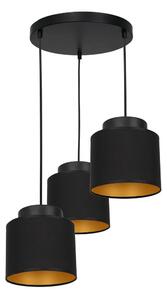 Lampadario su filo FRODI 3xE27/60W/230V nero tondo