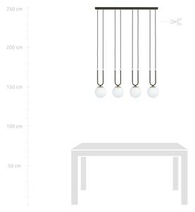 Lampadario a sospensione con filo GLAM 4xE14/10W/230V nero