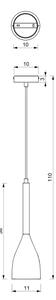 Lampadario su filo MUZA NEW 1xE27/60W/230V bianco