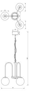 Lampadario a sospensione con catena CAMBRIDGE 3xE14/60W/230V nero