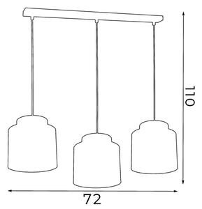 Lampadario su filo FRODI 3xE27/60W/230V nero