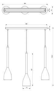 Lampadario su corda ISTAPPAR 3xE27/60W/230V nero