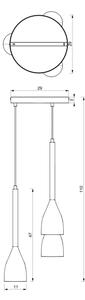 Lampadario su corda ISTAPPAR 3xE27/60W/230V nero