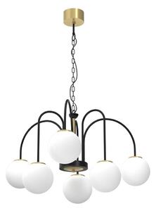 Lampadario a sospensione con catena CAMBRIDGE 6xE14/60W/230V nero/ottone