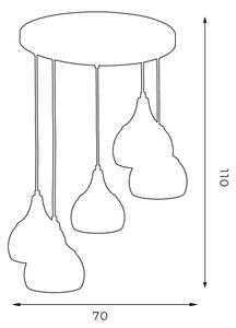 Lampadario su filo AKTAN 5xE27/60W/230V nero tondo