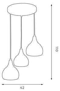 Lampadario su filo AKTAN 3xE27/60W/230V nero tondo