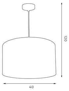 Lampadario a sospensione con filo ARDEN 1xE27/60W/230V diametro 40 cm nero/bianco