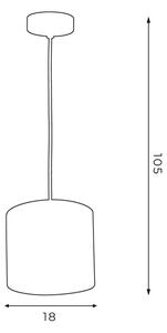 Lampadario a sospensione con filo ARDEN 1xE27/60W/230V diametro 18 cm nero/bianco