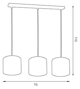 Lampadario a sospensione con filo ARDEN 3xE27/60W/230V bianco/oro