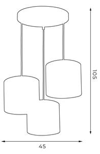 Lampadario su corda ARDEN 3xE27/60W/230V nero/oro