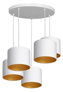 Lampadario a sospensione con filo ARDEN 5xE27/60W/230V bianco/oro