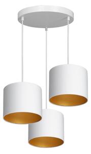 Lampadario a sospensione con filo ARDEN 3xE27/60W/230V bianco/oro