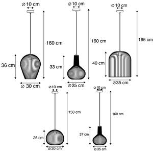 Set di 5 lampade a sospensione design oro - WIRES
