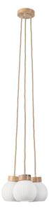 Lampadario sospeso su cavo LOOMIS 3xE27/15W/230V 130 cm beige/rovere