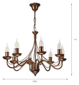 Lampadario a catena ANTON 8xE14/60W/230V bronzo