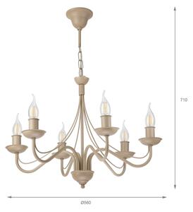 Lampadario a catena ANTON 6xE14/60W/230V beige