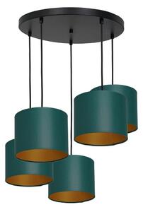 Lampadario a sospensione con filo ARDEN 5xE27/60W/230V verde/oro