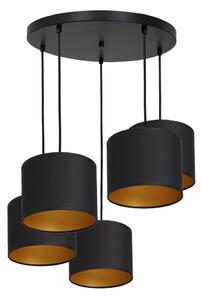 Lampadario su corda ARDEN 5xE27/60W/230V nero/oro