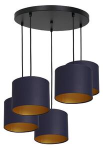 Lampadario a sospensione con filo ARDEN 5xE27/60W/230V viola/oro