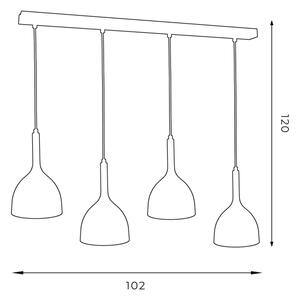 Lampadario a sospensione con filo NOAK WOOD 4xE27/60W/230V bianco/legno