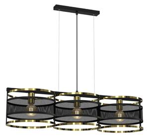 Lampadario a sospensione con filo RIM 3xE27/60W/230V nero/oro