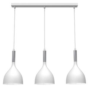 Lampadario a sospensione con filo NOAK 3xE27/60W/230V bianco/cromo lucido