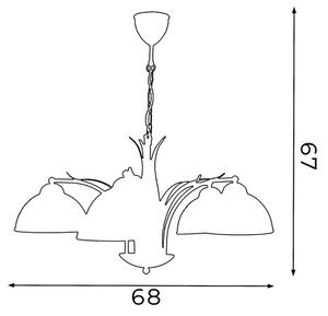 Lampadario a sospensione con catena KORFU 5xE27/60W/230V