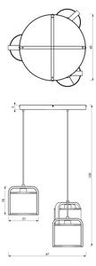 Lampadario su corda JONKO 3xE27/60W/230V