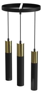 Lampadario a sospensione con filo CASSA 3xGU10/8W/230V nero/oro