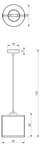 Lampadario a sospensione con filo KAGA 1xE27/60W/230V nero/oro