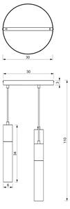 Lampadario a sospensione con filo CASSA 3xGU10/8W/230V nero/oro
