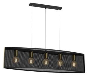 Lampadario a sospensione con filo KAGA 5xE27/60W/230V nero/oro