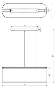 Lampadario a sospensione con filo KAGA 3xE27/60W/230V nero/oro