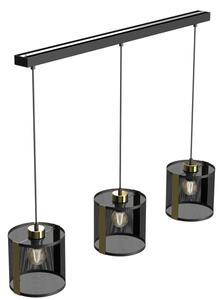 Lampadario a sospensione con filo KAGA 3xE27/60W/230V nero/oro