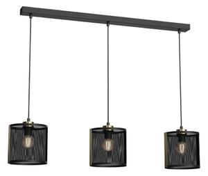 Lampadario a sospensione con filo KAGA 3xE27/60W/230V nero/oro
