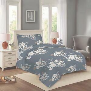 Biancheria da letto grigia in cotone per letto singolo 140x200 cm Korin – Cotton House
