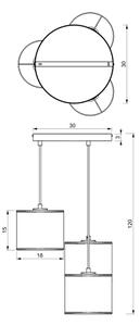 Lampadario a sospensione con filo LOFT SHADE 3xE27/60W/230V nero/oro
