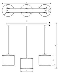 Lampadario a sospensione con filo LOFT SHADE 3xE27/60W/230V nero