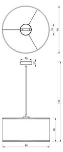 Lampadario a sospensione con filo RATTAN 1xE27/60W/230V diametro 40 cm rattan