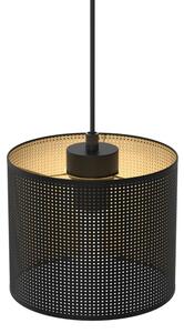 Lampadario a sospensione con filo LOFT SHADE 1xE27/60W/230V diametro 18 cm nero/oro