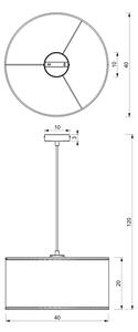 Lampadario a sospensione con filo LOFT SHADE 1xE27/60W/230V diametro 40 cm bianco/oro