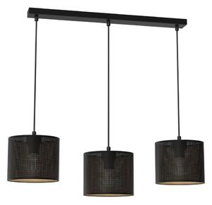 Lampadario a sospensione con filo LOFT SHADE 3xE27/60W/230V nero/oro