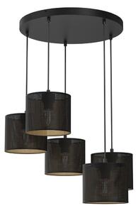 Lampadario a sospensione con filo LOFT SHADE 5xE27/60W/230V nero/oro