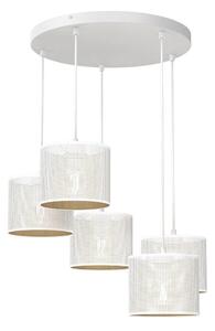 Lampadario a sospensione con filo LOFT SHADE 5xE27/60W/230V bianco/oro